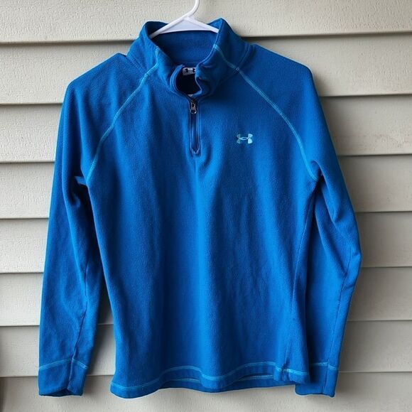 Under armour blue zip up fleece jacket size M - Picture 1 of 3
